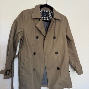 Next Tan Double-Breasted Trench Coat